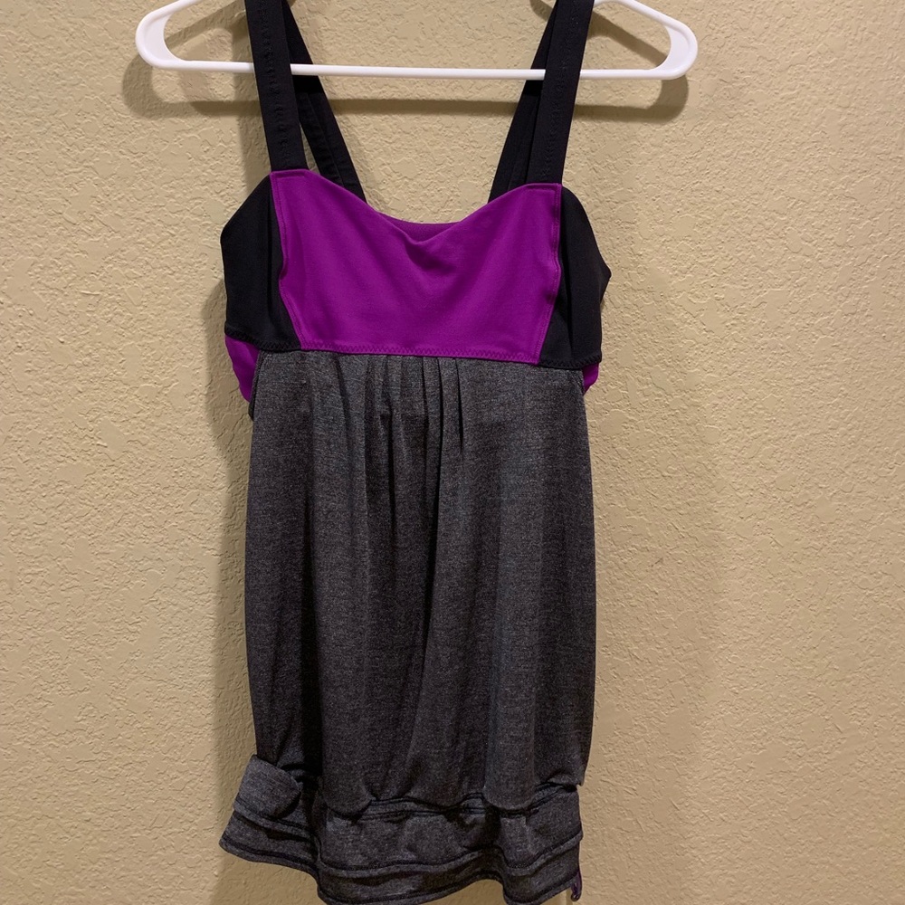 Lululemon Purple black back on track tank